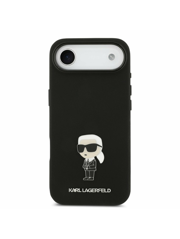 Karl Lagerfeld Karl Lagerfeld Liquid Silicone Metal Ikonik Stražnja Maska za iPhone Air Black