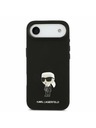 Karl Lagerfeld Karl Lagerfeld Liquid Silicone Metal Ikonik Stražnja Maska za iPhone Air Black
