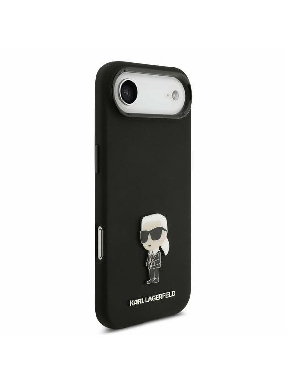 Karl Lagerfeld Karl Lagerfeld Liquid Silicone Metal Ikonik Stražnja Maska za iPhone Air Black