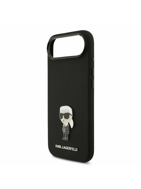 Karl Lagerfeld Karl Lagerfeld Liquid Silicone Metal Ikonik Stražnja Maska za iPhone Air Black