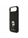 Karl Lagerfeld Karl Lagerfeld Liquid Silicone Metal Ikonik Stražnja Maska za iPhone Air Black