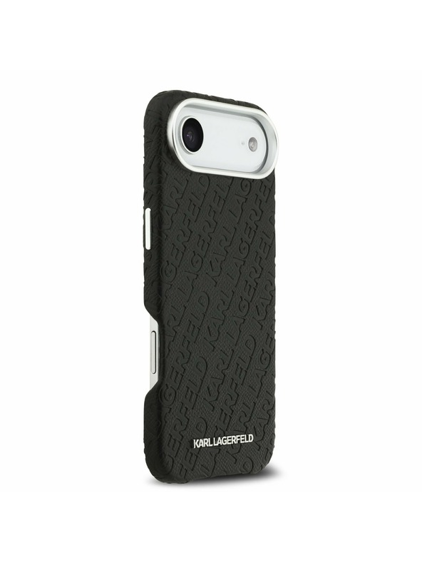 Karl Lagerfeld Karl Lagerfeld Grained PU Repeated Logo MagSafe Stražnji Poklopac za iPhone Air Black