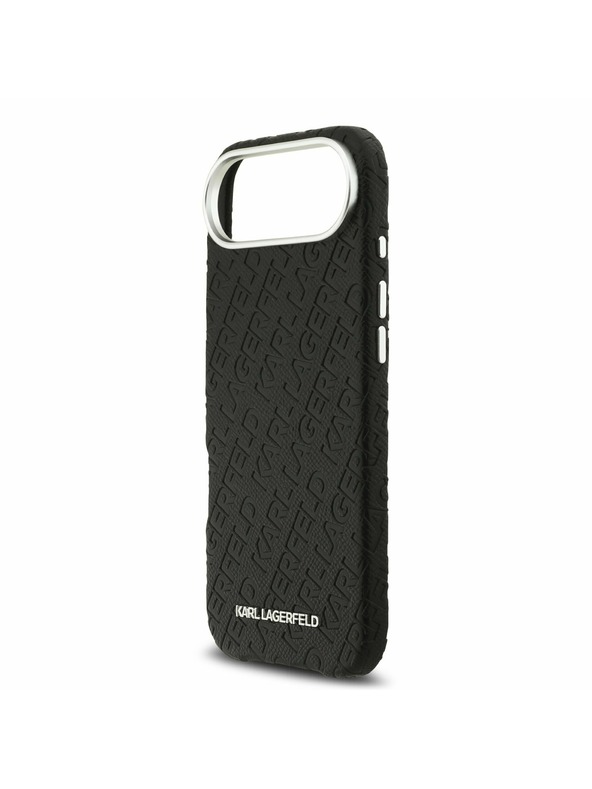 Karl Lagerfeld Karl Lagerfeld Grained PU Repeated Logo MagSafe Stražnji Poklopac za iPhone Air Black