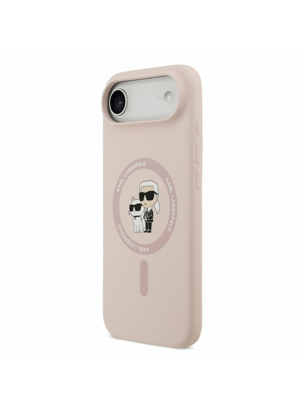 Karl Lagerfeld Karl Lagerfeld Liquid Silicone Karl and Choupette MagSafe Stražnji Poklopac za iPhone Air Pink