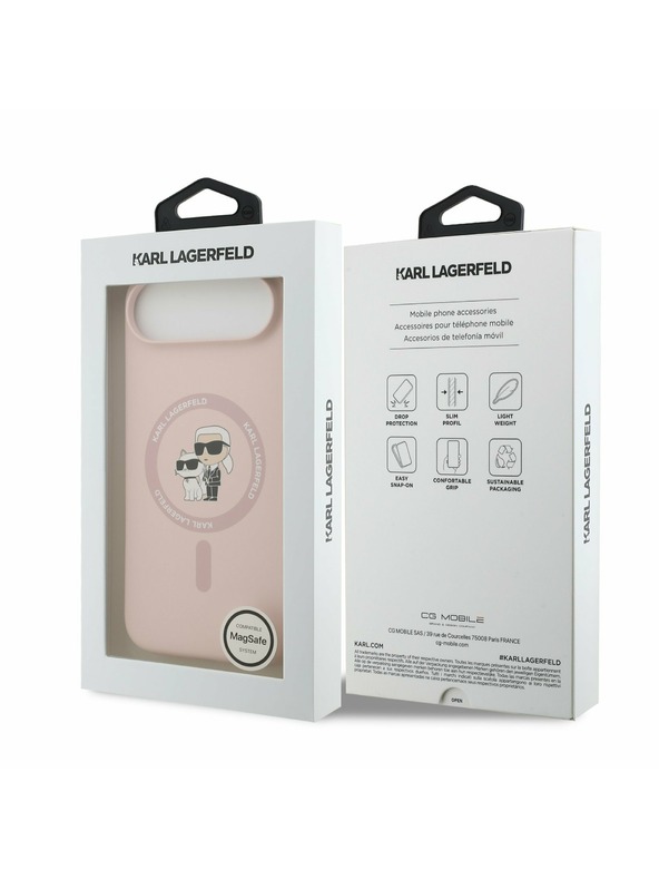 Karl Lagerfeld Karl Lagerfeld Liquid Silicone Karl and Choupette MagSafe Stražnji Poklopac za iPhone Air Pink