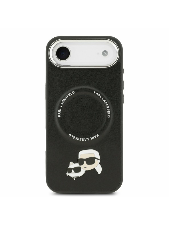 Karl Lagerfeld Karl Lagerfeld PU Karl and Choupette Heads Pins MagSafe Stražnja Maska za iPhone Air Black