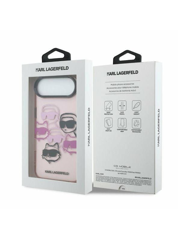 Karl Lagerfeld Karl Lagerfeld IML Multi K&CH Heads Stražnji Poklopac za iPhone Air Pink