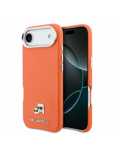 Karl Lagerfeld Karl Lagerfeld PU Karl and Choupette Heads Pins MagSafe Stražnji Poklopac za iPhone Air Orange