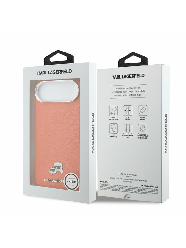 Karl Lagerfeld Karl Lagerfeld PU Karl and Choupette Heads Pins MagSafe Stražnji Poklopac za iPhone Air Orange