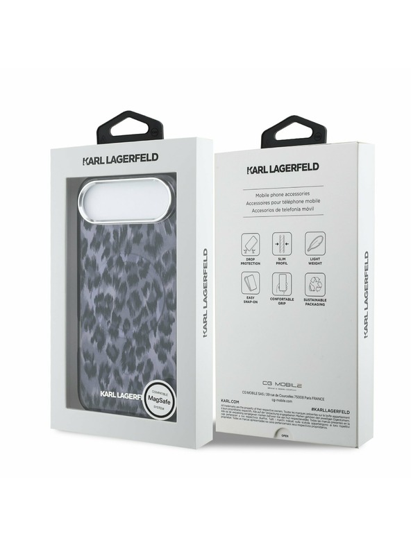Karl Lagerfeld Karl Lagerfeld IML Leopard MagSafe Stražnji Poklopac za iPhone Air Grey