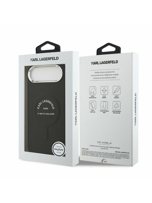 Karl Lagerfeld Karl Lagerfeld PU RSG Logo MagSafe Stražnji Poklopac za iPhone Air Black