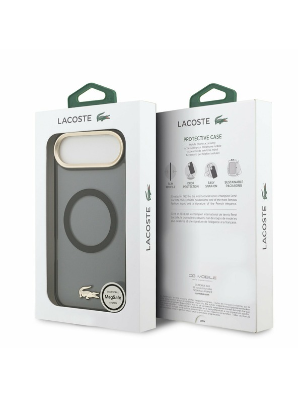 Lacoste Lacoste PC/TPU Frosted Finish Gold Logo MagSafe Stražnji Poklopac za iPhone Air Black