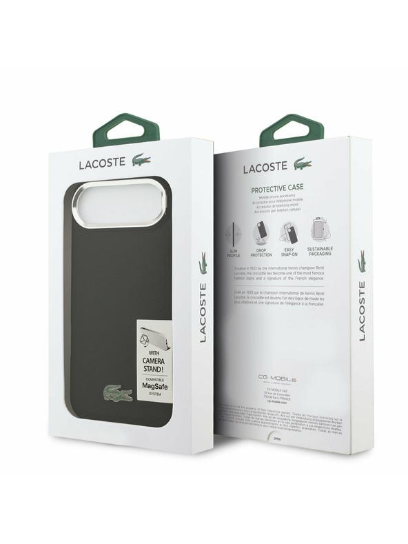 Lacoste Lacoste Iconic Petit Pique Camera Stand MagSafe Stražnji Poklopac za iPhone Air Black