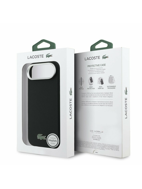 Lacoste Lacoste Iconic Petit Pique Metal Logo MagSafe Stražnji Poklopac za iPhone Air Black