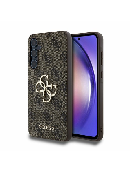 Guess Guess PU 4G Metal Logo Stražnji Poklopac za Samsung Galaxy A55 5G Brown