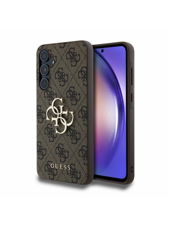 Guess Guess PU 4G Metal Logo Stražnji Poklopac za Samsung Galaxy A55 5G Brown