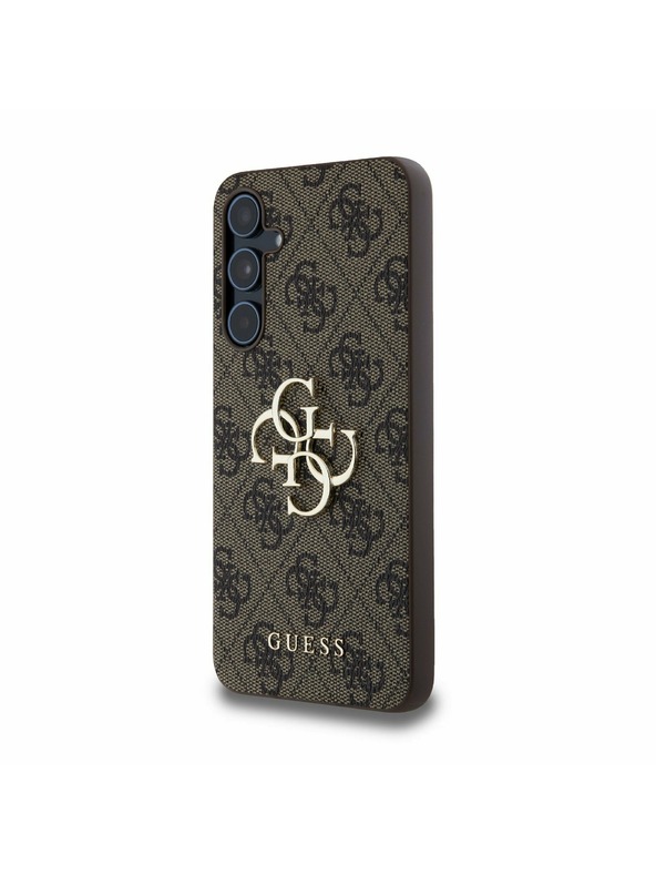 Guess Guess PU 4G Metal Logo Stražnji Poklopac za Samsung Galaxy A55 5G Brown