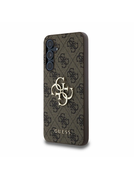 Guess Guess PU 4G Metal Logo Stražnji Poklopac za Samsung Galaxy A55 5G Brown