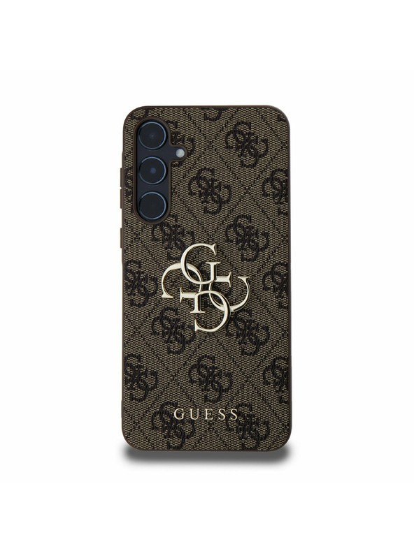 Guess Guess PU 4G Metal Logo Stražnji Poklopac za Samsung Galaxy A55 5G Brown
