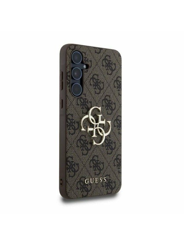 Guess Guess PU 4G Metal Logo Stražnji Poklopac za Samsung Galaxy A55 5G Brown