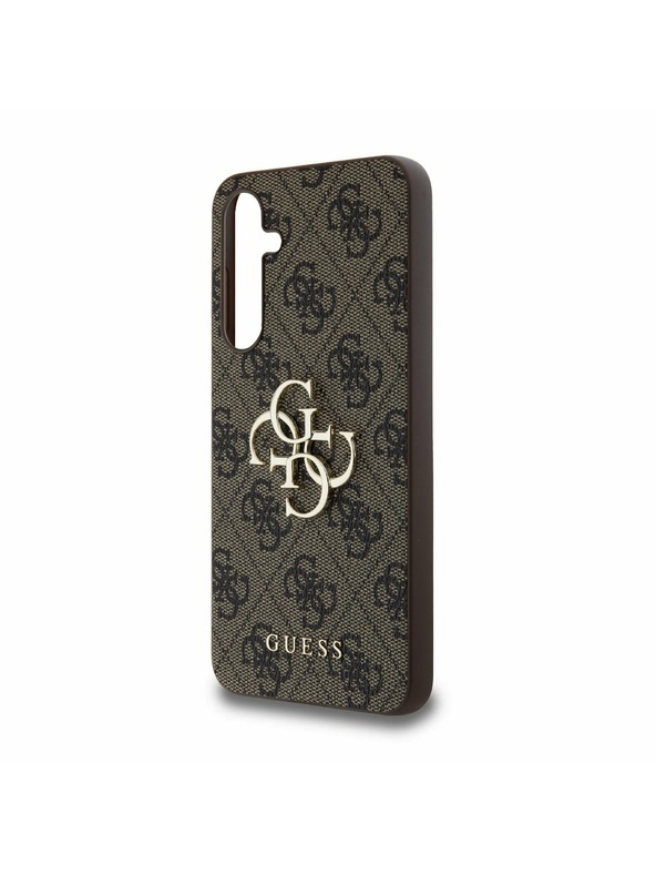 Guess Guess PU 4G Metal Logo Stražnji Poklopac za Samsung Galaxy A55 5G Brown