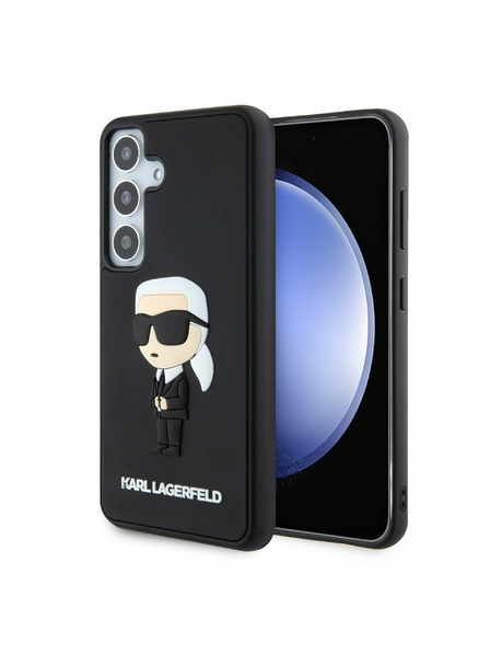 Karl Lagerfeld Karl Lagerfeld 3D Rubber Ikonik Stražnji Poklopac za Samsung Galaxy S24 Black