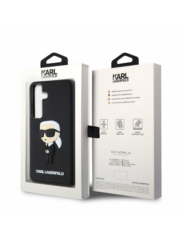Karl Lagerfeld Karl Lagerfeld 3D Rubber Ikonik Stražnji Poklopac za Samsung Galaxy S24 Black