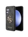Guess Guess PU 4G Metal Logo Stražnji Zaštitni Poklopac za Samsung Galaxy S24+ Siva