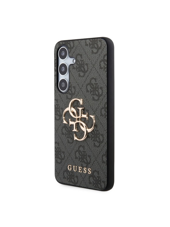 Guess Guess PU 4G Metal Logo Stražnji Zaštitni Poklopac za Samsung Galaxy S24+ Siva