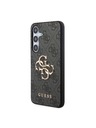 Guess Guess PU 4G Metal Logo Stražnji Zaštitni Poklopac za Samsung Galaxy S24+ Siva