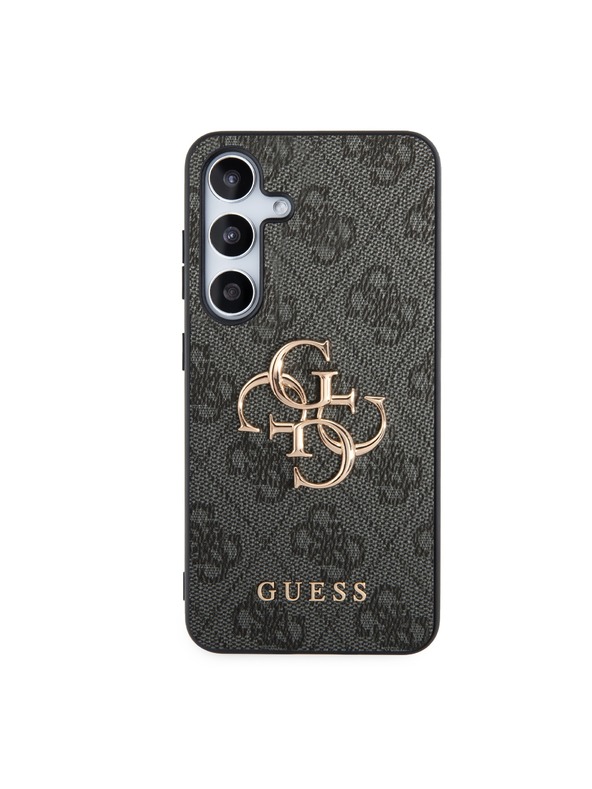 Guess Guess PU 4G Metal Logo Stražnji Zaštitni Poklopac za Samsung Galaxy S24+ Siva
