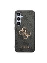 Guess Guess PU 4G Metal Logo Stražnji Zaštitni Poklopac za Samsung Galaxy S24+ Siva