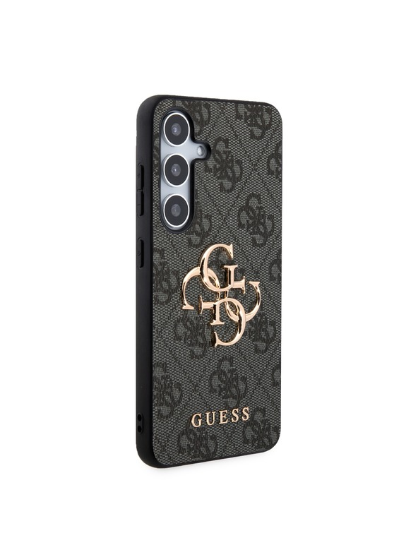 Guess Guess PU 4G Metal Logo Stražnji Zaštitni Poklopac za Samsung Galaxy S24+ Siva