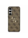 Guess Guess PU 4G Metal Logo Stražnji Zaštitni Poklopac za Samsung Galaxy S25 FE Smeđa