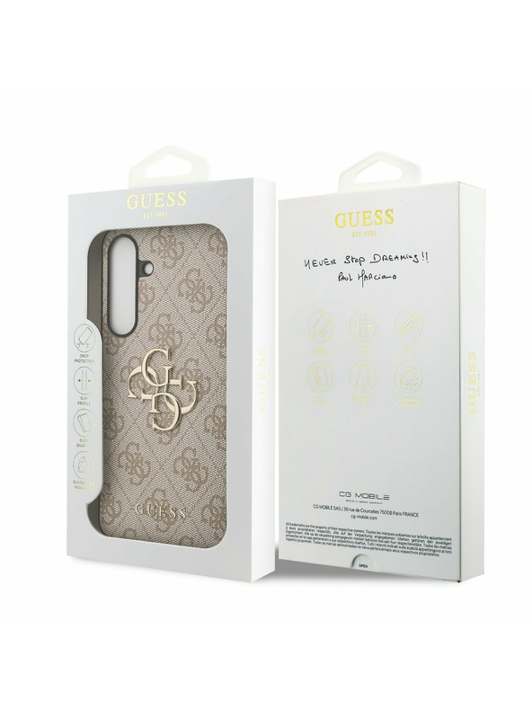 Guess Guess PU 4G Metal Logo Stražnji Zaštitni Poklopac za Samsung Galaxy S25 FE Ružičasta