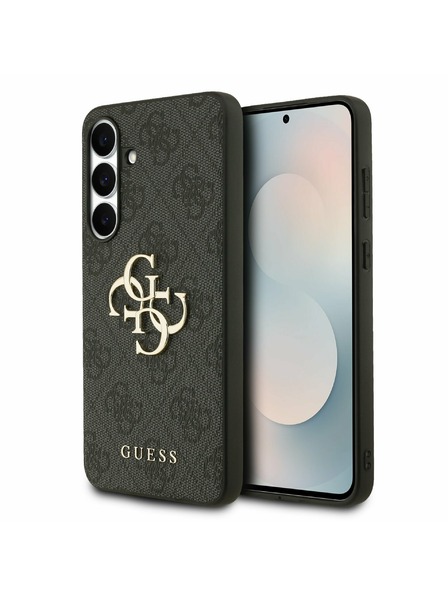 Guess Guess PU 4G Metal Logo Stražnji Zaštitni Poklopac za Samsung Galaxy S25 FE Siva
