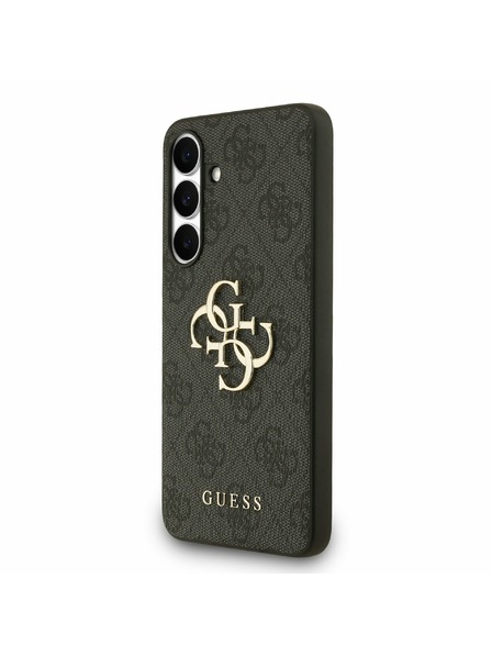 Guess Guess PU 4G Metal Logo Stražnji Zaštitni Poklopac za Samsung Galaxy S25 FE Siva