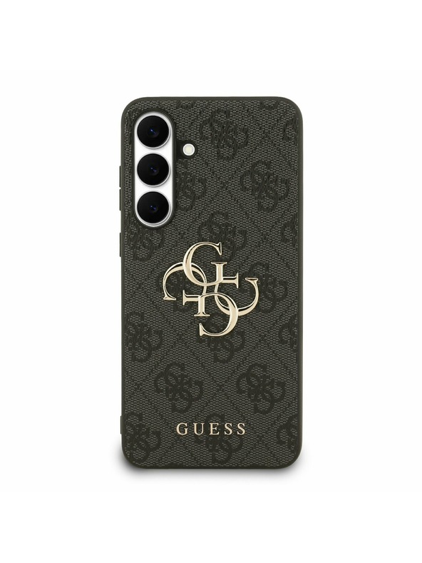 Guess Guess PU 4G Metal Logo Stražnji Zaštitni Poklopac za Samsung Galaxy S25 FE Siva