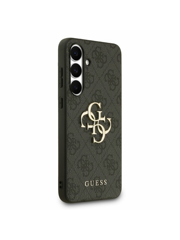Guess Guess PU 4G Metal Logo Stražnji Zaštitni Poklopac za Samsung Galaxy S25 FE Siva