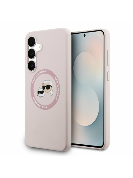 Karl Lagerfeld Karl Lagerfeld Tekući Silikon K&CH Glave MagSafe Stražnji Zaštitni Poklopac za Samsung Galaxy S25 FE Ružičasta