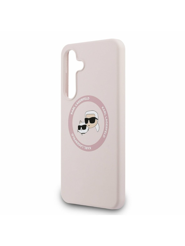 Karl Lagerfeld Karl Lagerfeld Tekući Silikon K&CH Glave MagSafe Stražnji Zaštitni Poklopac za Samsung Galaxy S25 FE Ružičasta