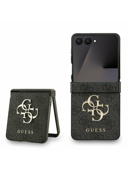 Guess Guess PU 4G Metal Logo Stražnji Zaštitni Poklopac za Samsung Galaxy Z Flip 7 Siva