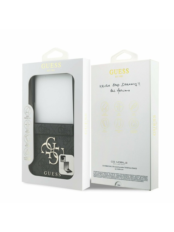 Guess Guess PU 4G Metal Logo Stražnji Zaštitni Poklopac za Samsung Galaxy Z Flip 7 Siva