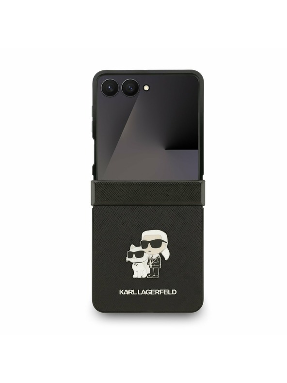 Karl Lagerfeld Karl Lagerfeld PU Saffiano Karl and Choupette Stražnji Zaštitni Poklopac za Samsung Galaxy Z Flip 7 Crna