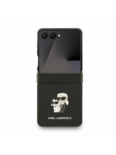 Karl Lagerfeld Karl Lagerfeld PU Saffiano Karl and Choupette Stražnji Zaštitni Poklopac za Samsung Galaxy Z Flip 7 Crna