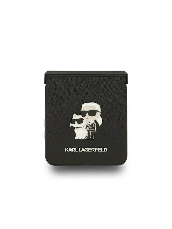 Karl Lagerfeld Karl Lagerfeld PU Saffiano Karl and Choupette Stražnji Zaštitni Poklopac za Samsung Galaxy Z Flip 7 Crna
