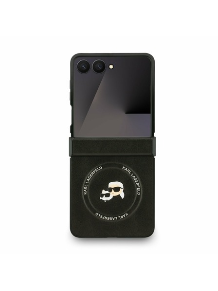 Karl Lagerfeld Karl Lagerfeld PU Karl and Choupette Glave Magnetski Stražnji Zaštitni Poklopac za Samsung Galaxy Z Flip 7 Crna