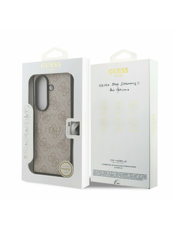 Guess Guess PU Kožna 4G Obojeni Prsten Magnetski Stražnji Zaštitni Poklopac za Samsung Galaxy Z Fold 7 Ružičasta