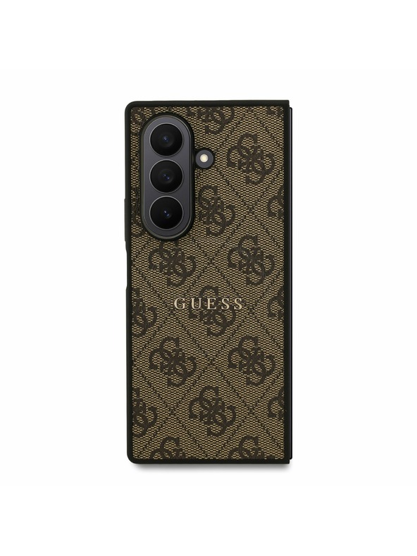 Guess Guess PU Kožna 4G Obojeni Prsten Magnetski Stražnji Zaštitni Poklopac za Samsung Galaxy Z Fold 7 Smeđa