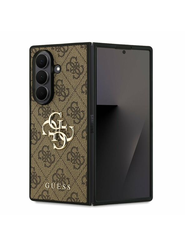 Guess Guess PU 4G Metal Logo Stražnji Zaštitni Poklopac za Samsung Galaxy Z Fold 7 Smeđa